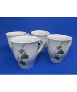 Dansk Whisperwoods Ginko Branch Set Of Four 4&quot; Coffee Cups Mugs VGUC - £31.25 GBP