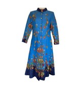 Ya Yee Bohemian Batik long sleeve floral Button Up Long Sleeve dress Size S - $44.54