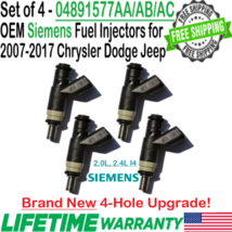 New x4 Siemens OEM 4-Hole Upgrade Fuel Injectors for 2015-17 Jeep Renega... - £267.76 GBP