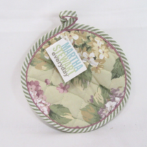 Martha Stewart Hydrangea Floral Sage Round Pot Holder - $23.00