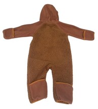 Columbia Baby Bunting Suit 12-18M Brown Fleece Hooded Footed Mittens image 7