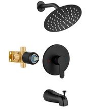 Shower Faucet Set with 8 Inch Rainfall Round Showerhead - £145.13 GBP