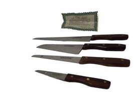 La Borde Chrome Set Of 4 Molybdenum Stainless Knives, Japan Vintage, Wooden - £41.81 GBP