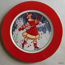 Department 56 Dessert Plate Winter Carnival 9" Skating - $17.82