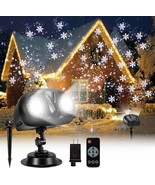 Rotating Snowflake Led Projector With Remote Christmas Snowfall Projecti... - £31.92 GBP