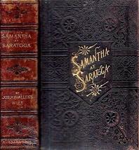 1887 Fine Full Leather 1ST Edition Samantha At Saratoga New York American Humor - £109.60 GBP