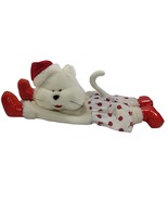 Vtg Doze Clothes Sweet Stuff Plush White Santa Cat Zippered Pouch 1994 17&quot; - €11,90 EUR