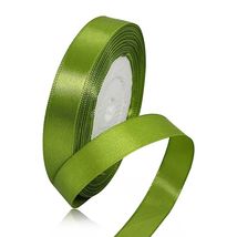 Solid Color Satin Ribbon 5/8in x 25yd Olive Green Fabric for Crafts - $178.41 MXN