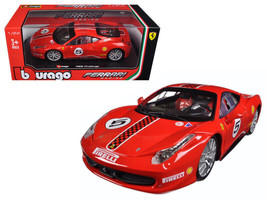 Ferrari 458 Challenge #5 Red 1/24 Diecast Car Bburago - £34.61 GBP