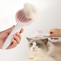 Hair Brush For Indoor Cats &amp; Puppies Self Cleaning With Massage Brush Te... - £4.77 GBP