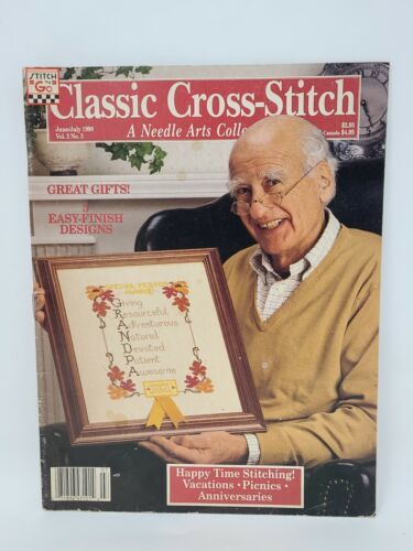Classic Cross Stitch Magazine June-July 1990 Cross Stitch Patterns Fall Craft - $7.91