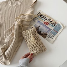 Beach Mobile Phone Bag 2021 Summer Mini Crossbody Vintage Female Handmade Straw  - £19.80 GBP