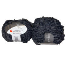 Lot of 2 Gedifra Antiga Textured Super Bulky Gray Mohair Wool Blend Yarn - $7.50