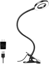 Desk Clip on Lamp for Reading Home Office, with 5V 2A Adapter, 10 Dimmable Brigh - £14.38 GBP