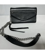 Aimee Kestenberg Black Leather Crossbody Handbag Purse Long Chain Strap ... - €51,09 EUR