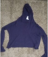Hooded Navy Blue Girls Lightweight Sweater - $77.00 MXN