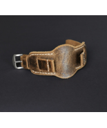 Handmade leather cuff watch strap, 18-24mm Brown Bund Watch Band Vintage... - $88.79 CAD