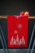 DIY Vervaco Christmas Trees Forest Animals Stamped Embroidery Table Runner Kit - £27.13 GBP