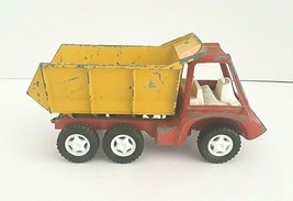 Vintage 1960&#39;s Hubley Red Yellow Metal Dump Truck Toy - £11.72 GBP