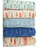Indian Cotton Hand Block Fish print Bedding Bedspread Throw Kantha Quilt... - $1,047.79 MXN+