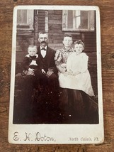 Vintage Cabinet Card. Family of 4 by E.H. Doton in North Calais, Vermont - £10.63 GBP