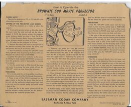 Brownie Movie Projector How To Operate Kodak Instructions ONLY Model A  ... - $4.14 CAD
