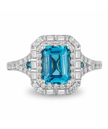 Enchanted Disney Cinderella London Blue Topaz and Diamond Double Frame E... - $65.65