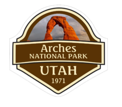 4&quot; arches national park utah 1971 bumper sticker decal usa made - £21.57 GBP