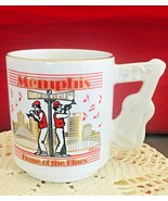 Memphis Home of the blues Souvenir Gold Red Black expresso mug &amp; Guitar ... - £7.36 GBP