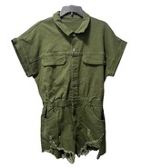 Woman’s Large Cotton Romper Dark Green New With Tags - $24.42 CAD