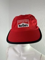 Vintage Marlboro Snapback Hat Red Spell Out Logo Advertising Adventure Team OS - £18.90 GBP