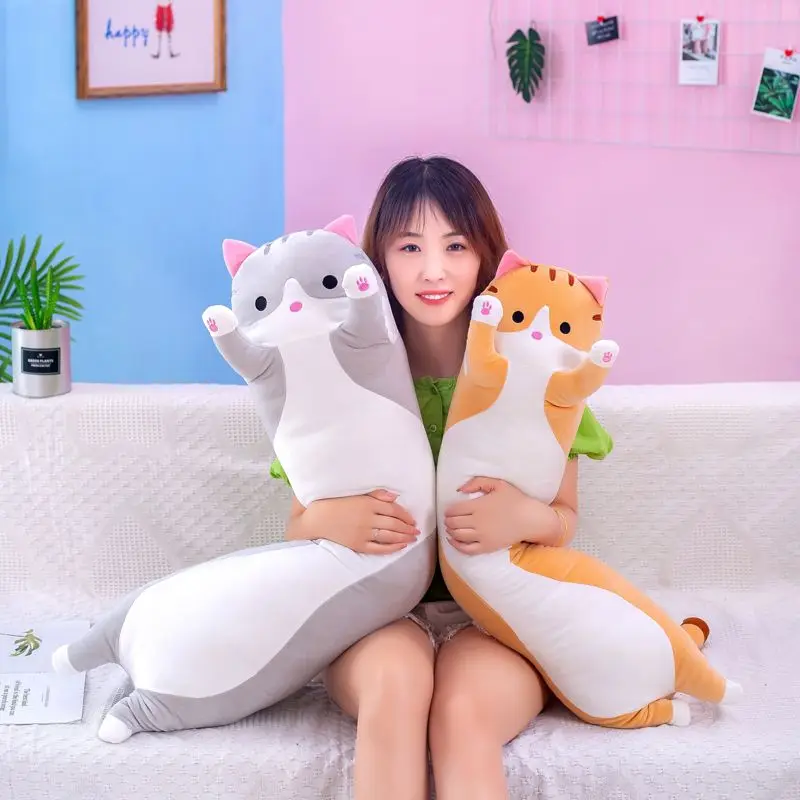 Cute Stand Long Cat Toy Stuffed Pillow Soft Plush Office Nap Pillow Bed Sleep - £22.22 GBP+