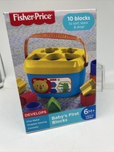 Baby&#39;s First Blocks Infant Toy by Fisher Price Storage Bucket 10 Blocks 6M+ - $9.88