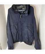 Vintage Timberland Nylon Jacket Men&#39;s L Hooded Blue Rain Outdoor Activewear - $16.98