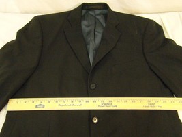 Mens Marks &amp; Spencer Black Three Button Pure Wool 42 Long Dress Sport Coat - $46.10