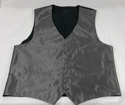Mens Pronto Uomo Black Silver Vest Medium Six Button Front - £8.01 GBP