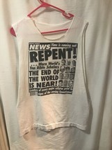 Vintage Weekly World News “Repent….End Of The World’ White T-shirt (Distressed) - £52.05 GBP