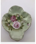 LEFTON CHINA GREEN HERITAGE CABBAGE ROSE SHALLOW SERVING DISH 1860 Hand ... - £9.90 GBP