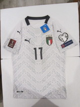 Ciro Immobile #17 Italy World Cup Qualifiers Match White Away Soccer Jer... - £79.93 GBP