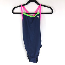 TYR Womens One Piece Swimsuit Diamondback Durafast Neon Pink Green Navy S - £19.23 GBP