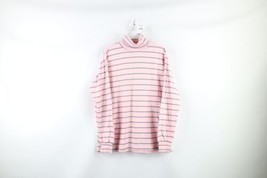 Vtg 90s LL Bean Womens XL Distressed Striped Long Sleeve Turtleneck Shirt USA - $34.60