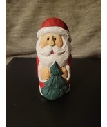 Vtg Hand carved &amp; Painted Wooden Santa With Christmas Tree By Eddie Walk... - £11.66 GBP