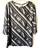 Chico&#39;s Easywear Womens Tunic Blouse Size 0 Small Boat Neck 3/4 Sleeves New - £16.34 GBP