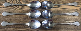 6 Place Oval Soup Spoons Oneida MORNING BLOSSOM Stainless 6 7/8&quot; - £35.52 GBP