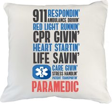 Make Your Mark Design Funny 911 Respondin Paramedic White Pillow Cover &amp; Party S - £19.37 GBP+