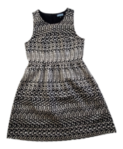 Cynthia Rowley Women&#39;s Fit &amp; Flare Black White Metallic Thread Geometric Size 8 - £3.18 GBP