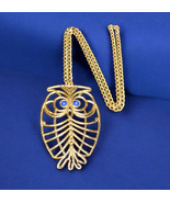 Vintage Napier Openwork Owl Necklace 1970s Large 12KGE Statement Pendant... - $11,579.35 MXN
