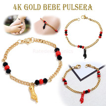 14K Gold Filled Azabache Bracelet Evil Eye Protection Mano Pulsera Adult Kids US - £9.43 GBP