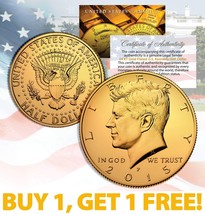 24K GOLD PLATED 2013 JFK Kennedy Half Dollar Coin w/Capsule * BUY 1 GET ... - $13.95