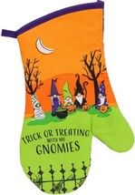Kitchen Oven Mitt (13&quot;) Halloween,Whimsical Trick Ot Treating With My Gnomies,Gr - £6.25 GBP